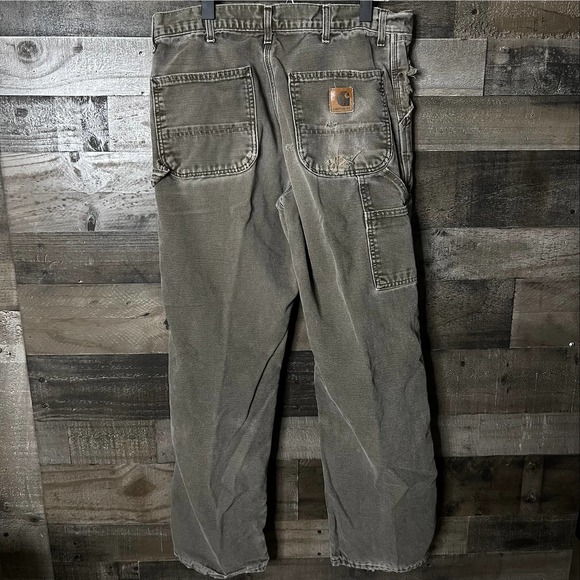 SOLD VTG Carhartt Flannel Lined USA Pants 34X32 - Picture 4 of 7